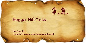 Hogya Márta névjegykártya