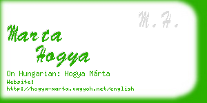 marta hogya business card